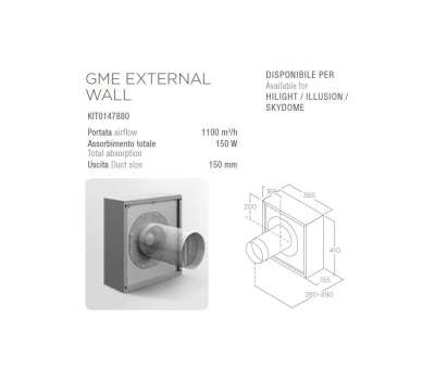 Silnik ELICA GME EXTERNAL WALL (zewnętrzny naścienny)