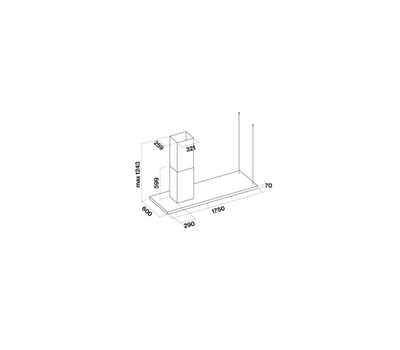 Rysunek techniczny 2 - Okap FALMEC Elle Black Isola 180 800 m3/h